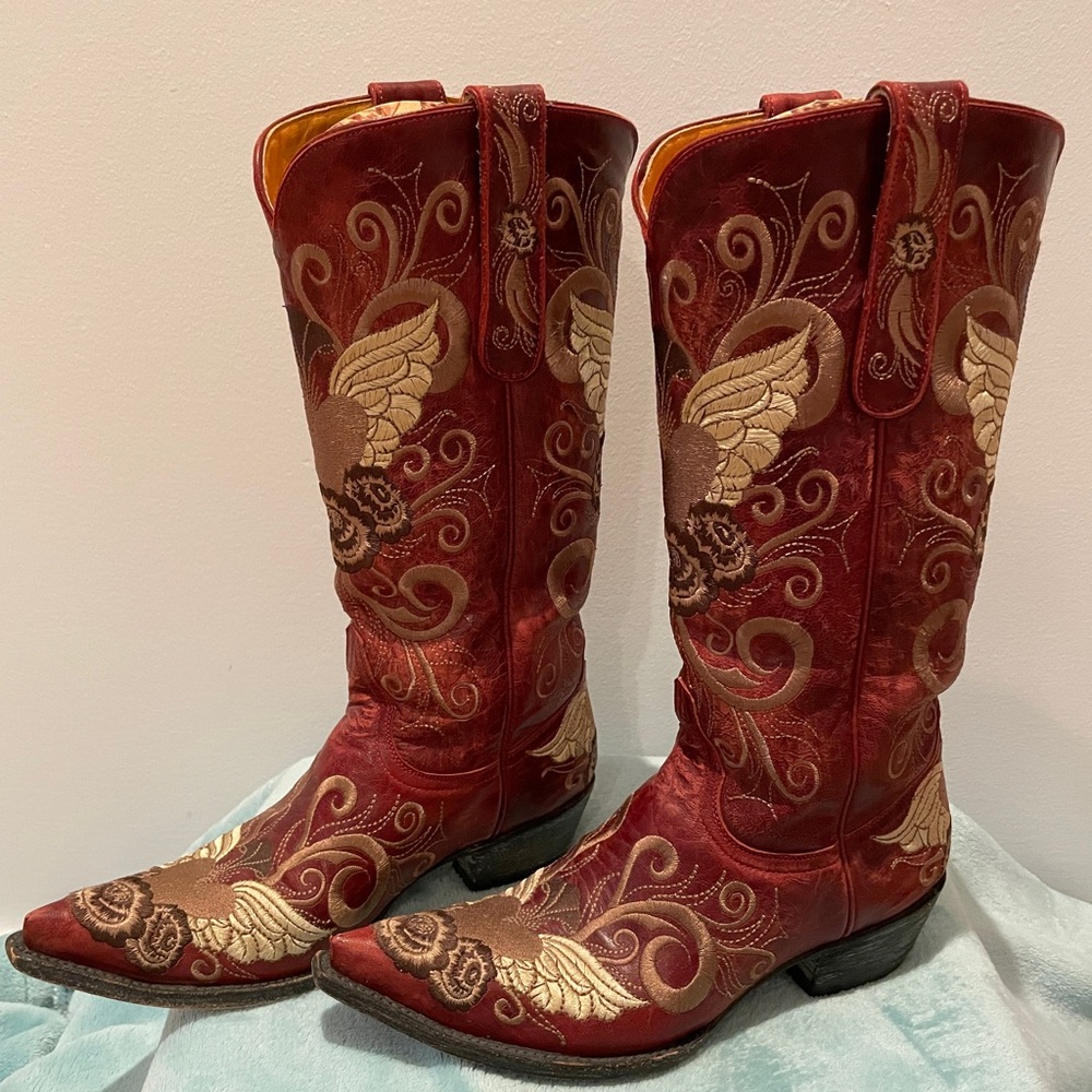 Old Gringo Grace Red Heart Embroidered Western Cowgirl Boots